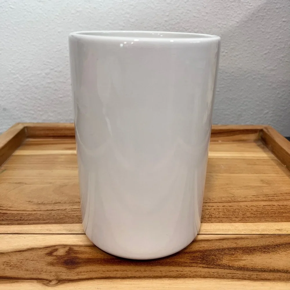 Pomona Portmeirion Utensil‎ Storage Jar Vase White Teinton Squash Pear 6.5in